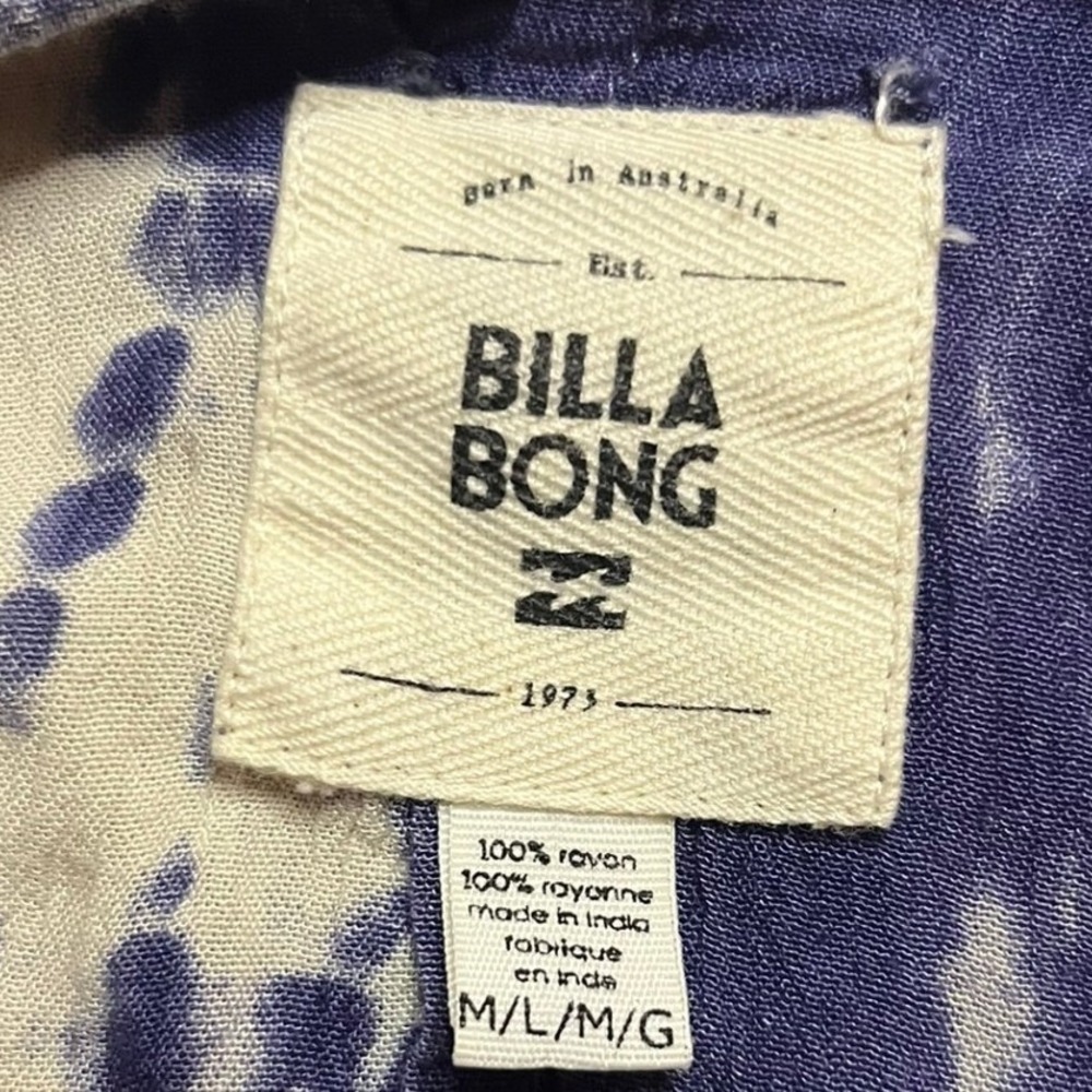Billabong Womens Blue White Tie Dye Open Front Kimono Wrap Rayon M/L Boho Fairy - Picture 3 of 8